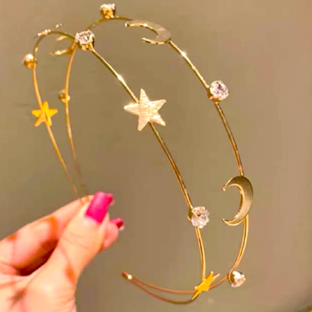 Moon and Star Gold Headband
